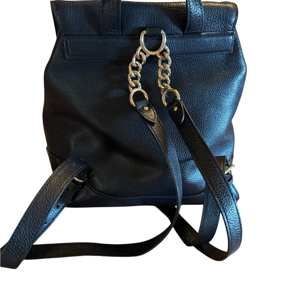 Coach Black Pebbled Leather Backpack with Gold Accents - Picture 3 of 10